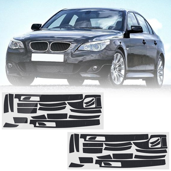 Carbon Fiber Pattern Car Interior Dashboard Sticker Wrap Decoration Left Hand Driving for BMW 5-Series E60 2003-2010