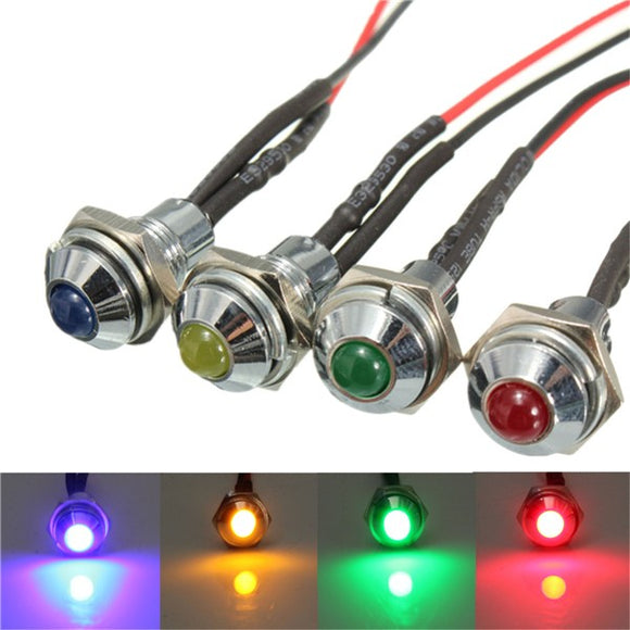 8mm LED Warning Indicator Light Pilot Directional Dashboard Lamp Car Truck Boat