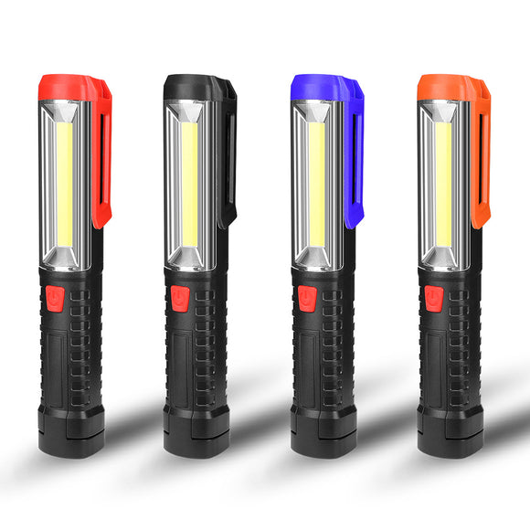 90 Rotation COB+LED USB Rechargeable Emergency Worklight with Magnetic Flashlight LED Work Light