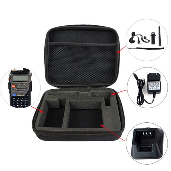 Storage Box Bag Handle Carrying Radio Case for Baofeng UV-5R Retevis RT-5R TYT TH-F8 Two Way Radio