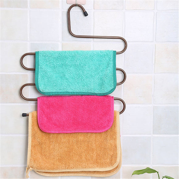 S Type Pants Trousers Hanger Multi Layers Stainless Steel Clothing Towel Storage Rack Closet Space S