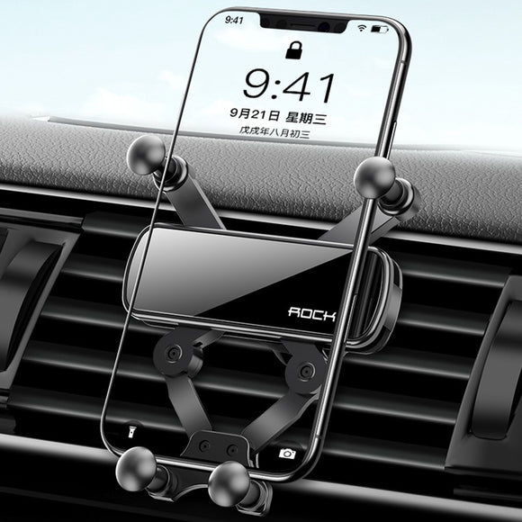 ROCK Universal Gravity Car Phone Holder Air Vent Mount No Magnetic GPS Stand For IPhone / Xiaomi / Huawei