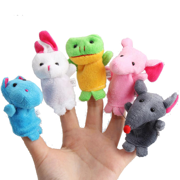 10Pcs a Set Baby Children Kids Plush Animal Finger Biological Puppets Play Learn Story Telling Tale