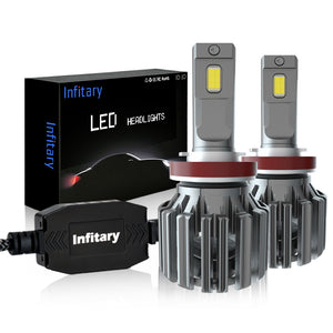 Infitary Q1 2PCS 220W 30000LM 6500K LED Car Headlight Bulbs H1 H4 H7 H11 9005 9006 with Decoding High Power Auto Lamp