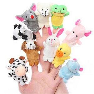 Farm Zoo Animal Finger Puppets Stuffed Plush Toys Bedtime Story Fairy Tale Fable Boys Girls Party To
