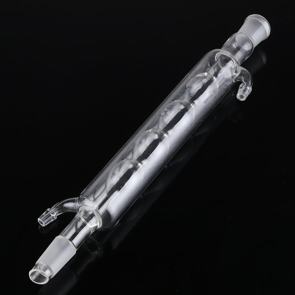 200mm 19*2 Glass Allihn Condenser Tube with Hose Connections Lab Laboratory Glassware