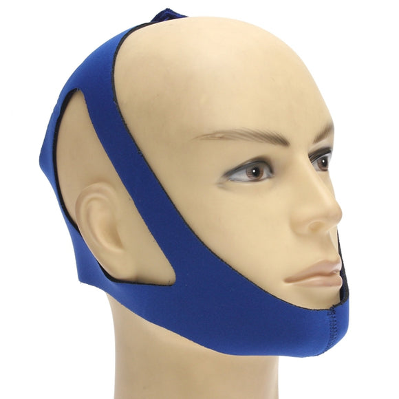 Blue Anti Snoring Chin Strap Snore Stopper Sleep Belt Brace Device