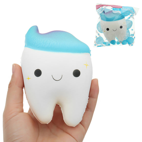 Cutie Creative Cute Teeth Squishy 11cm Slow Rising Original Packing Ball Chain Toy