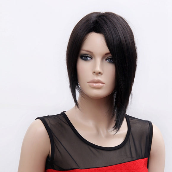 NAWOMI Unique Star Style 100% KANEKALON Synthetic Wig Middle Parted Black Straight