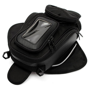 Motorcycle Oil Fuel Tank Bag Waterproof Magnetic Multi Layer Black Universal 35x18cm