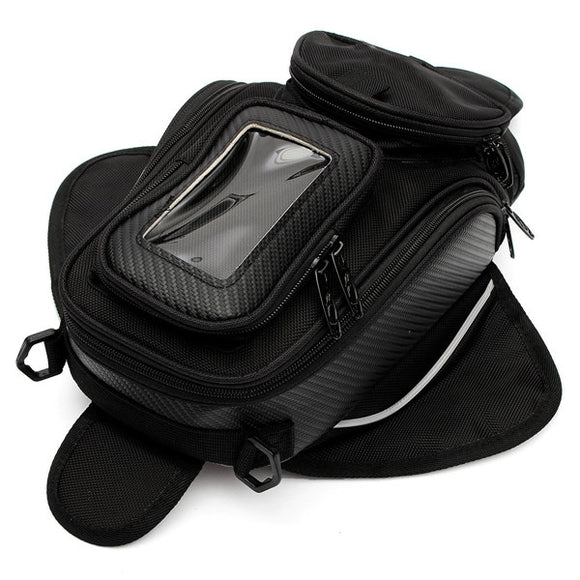 Motorcycle Oil Fuel Tank Bag Waterproof Magnetic Multi Layer Black Universal 35x18cm