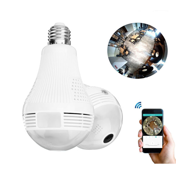 2 in 1 Panoramic 1080P 200W Wifi Camera Light Bulb Cameara Night Vision Two Way Audio