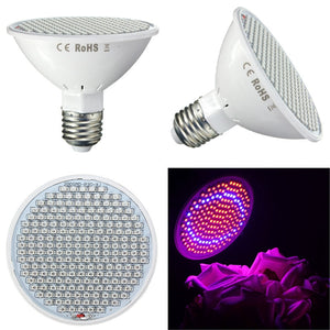 9W E27 200 LED Grow Light Full Spectrum Indoor Red+Blue Hydroponic Plants Veg Lamp