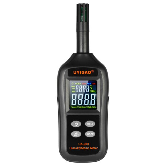 UYIGAO UA963 Digital Thermometer Hygrometer LCD Display Temperature Meter Humidity Tester Psychrometer Wet Bulb Dew Point