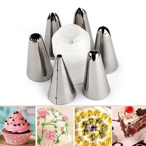 Honana CF-PN2 6pcs Stainless Steel Icing Piping Nozzles Cake Cream Decorating Tool With Convertor