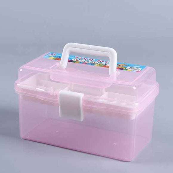 Ruida Small Double Layer Transparent Cartoon New Material PP Plastic Painting Tool Box