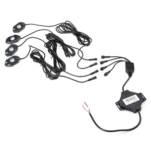 4 PCS RGB LED Rock Light Wireless bluetooth Music Controlled Offroad ATV Boat