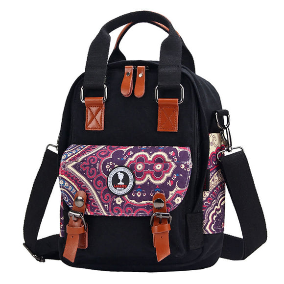 Chinese Style Canvas Mom Handbags Casual Shoulder Bags Belt Crossbody Bags Diaper Bags Backpack