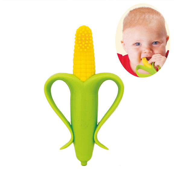 Baby Teethers Toy Toothbrush Infant Corn Shape Silicone Teethers Baby Oral Care Dental Care