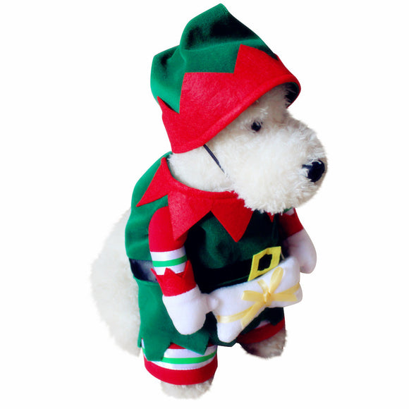 Pet Dog And Cat Christmas Suit Santa Claus Dressing Up Party Apparel Clothing With Hat