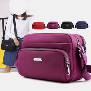 Women Nylon Waterproof Multi-Pocket Crossbody Bag Shoulder Bag For Daily Shopping