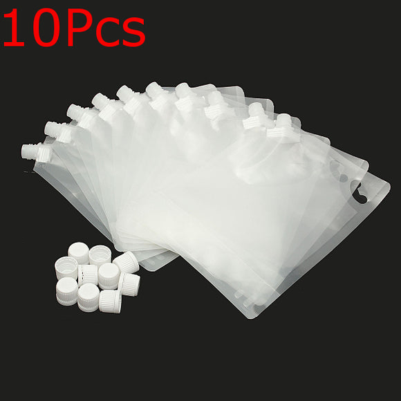 10Pcs 1000ML Clear Travel Flask Liquor Smuggle Booze Bag with Funnel 32Oz