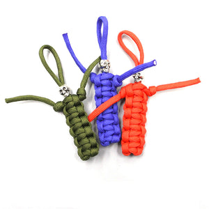 IPRee EDC Mini Paracord Skull Key Ring 7 Core Woven Braided Rope Keychain Kit