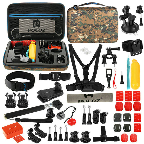 PULUZ PKT27 53 in 1 Accessories Combo Kit Mount Screw with Storage Case for Action Sportscamera