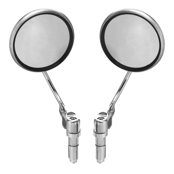 7/8 Inch 22mm Pair Motorcycle Hanlde Bar End Mirrors For Suzuki/Yamaha/Honda/Kawasaki Cafe Racer Bobber Custom