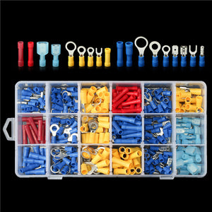 360pcs Assorted Insulated Electrical Spade Terminals Crimp Wire Connectors Kits Box