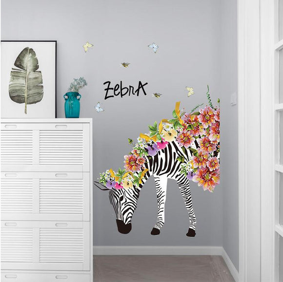Miico 3D Creative PVC Wall Stickers Home Decor Mural Art Removable Zebra Decor Sticker