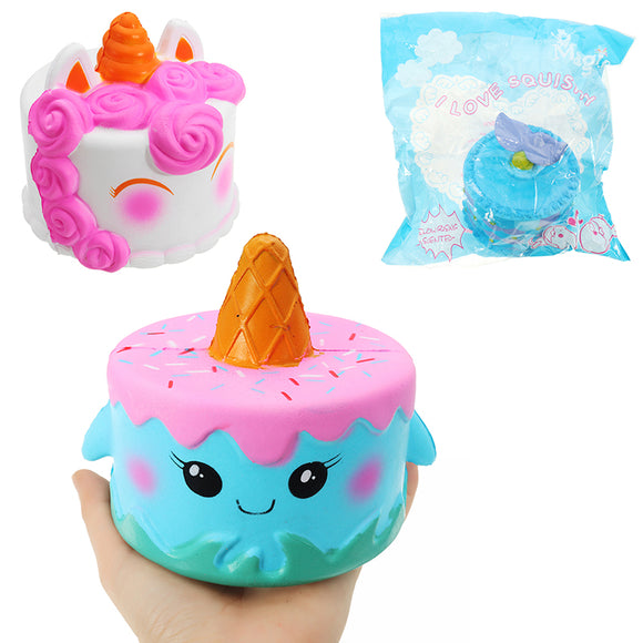 Squishy Unicorn Ice Cream Whale Cake 11*10cm Slow Rising With Packaging Collection Gift Soft Toy