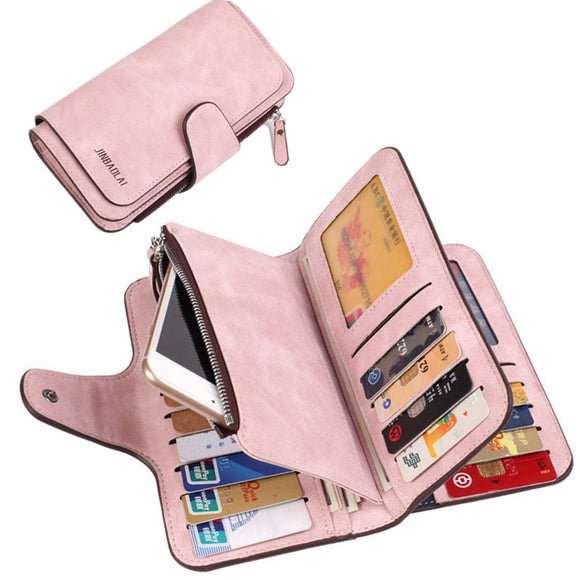 Women Large Capacity Matte PU Leather Phone Wallet for iPhone Mobile Phone Unver 5.5 Inches