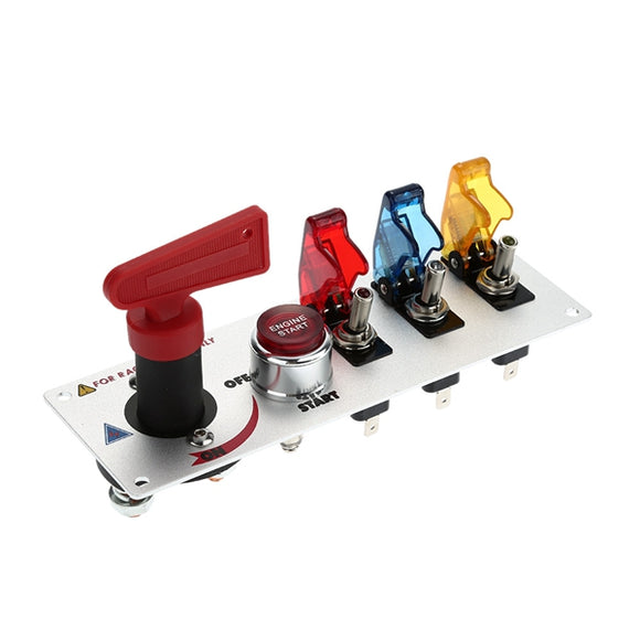 Car Modification Start Switch Trio Combination Switch Red Yellow Blue Light