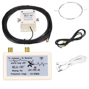 MLA-30+ Active Magnetic Loop Antenna 500kHz-30MHz HA SDR Short Medium Wave Radio Antenna Low Noise