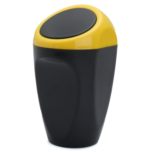 Yellow Mini Trash Rubbish Bin Garbage Dust Holder Car Waste Bins Office Home