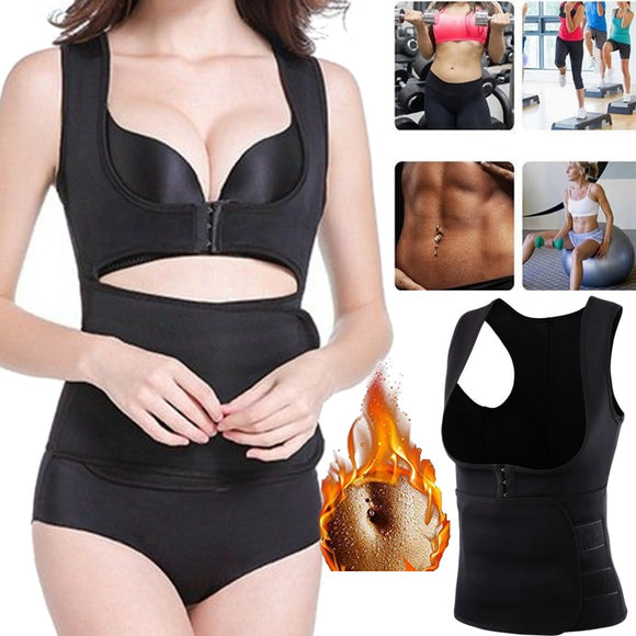 Women Neoprene Sauna Vest Adjustable Waist Trainer Belt Body Shaper Fat Burner Fitness Slimming Vest
