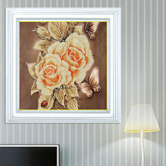 5D Flower Butterfly Rose DIY Diamond Painting Embroidery Cross Stitch Home Decoration
