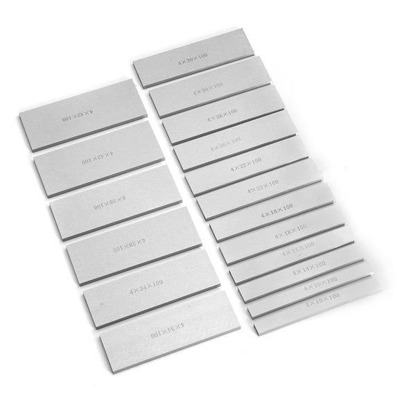 18pcs Metric 4mm Thick Parallel Base Set Machine Tool Parallel Pad Block Vises Parallel Iron Plate 10-42mm