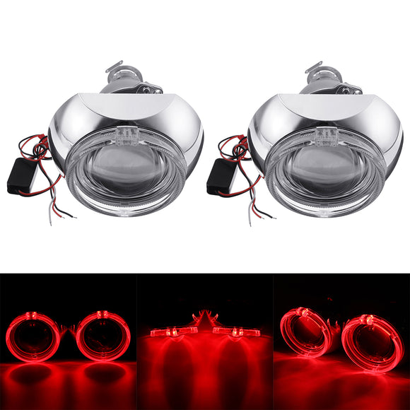 2Pcs Mini Car LED Projector Headlights Halo Ring Angel Eye Lights RHD Bi-Xenon HID Lamps 3000LM 3 Inch 12V 35W