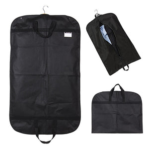 Black Suit Dress Coat Garment Storage Travel Carrier Bag Cover Hanger Protector Clothes Cover