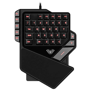 AULA K2 38Keys USB Gaming Keypad Mini LED Backlit Ergonomic Single Hand Keyboard
