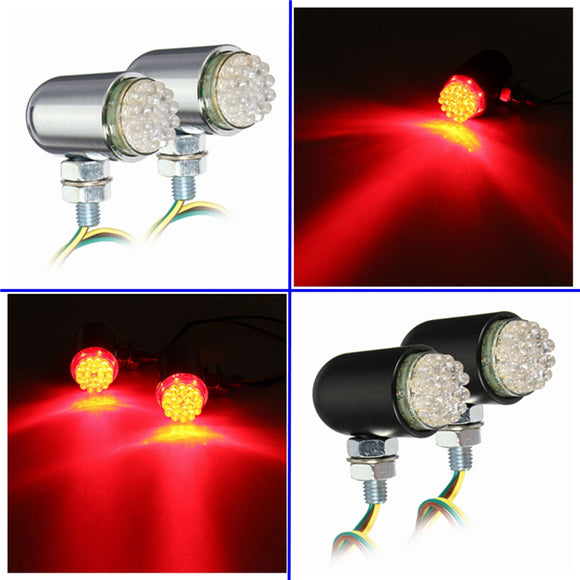 24 Red LED Turn Signal Tail Brake Running Motorcycle Light Universal