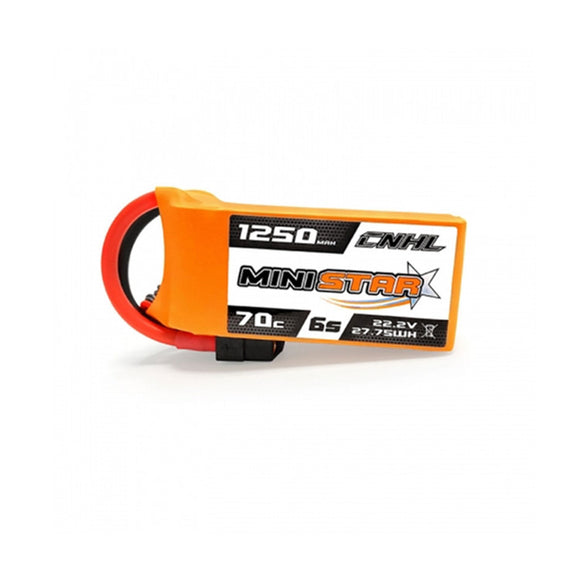 CNHL MiniStar 1250mAh 22.2V 6S 70C Lipo Battery XT60 Plug for RC Drone FPV Racing