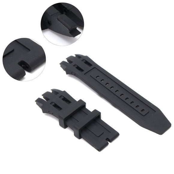 Black Replacement Soft Silicone Rubber Watch Band Strap Kit For Invicta SUBAQUA