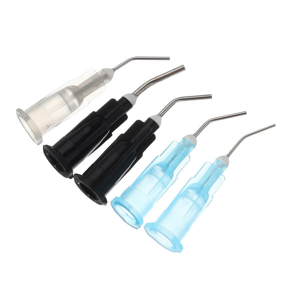 100pcs Irrigation Bent Needle Tips Flat Teeth Needle Dental Flow Sealant Composite Resin Acid Reagen