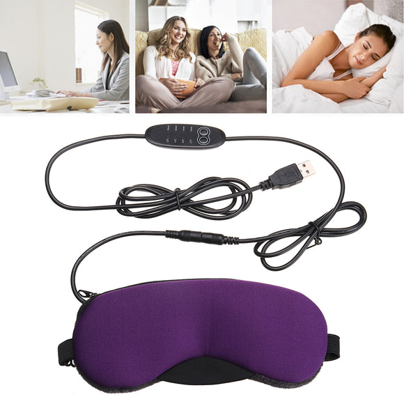 USB Heat Steam Cotton Eye Patch Hot Compress Eye Massage Mask Heating Hot Pad Temperature Control