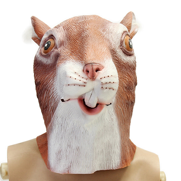 Cute Squirrel Mask Creepy Animal Halloween Costume Theater Prop Party Cosplay Deluxe Latex