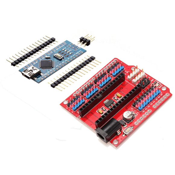 Funduino Nano Expansion Board + ATmega328P Nano V3 No Welding For Arduino
