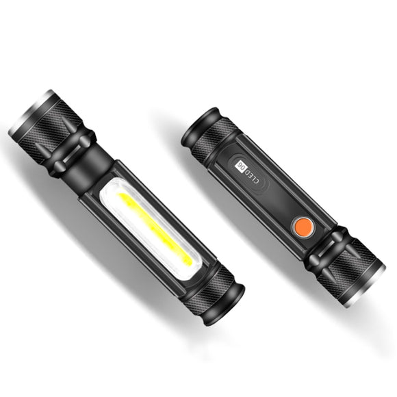 WARSUN COB06 10W Mini Torch Light USB Rechargeable Flashlight 18650 Flashlight Tail Magnet 3 Modes Flashlight Camping Hunting Emergency Lamp